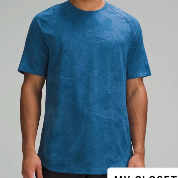Lululemon Drysense Training Short-Sleeve Shirt, Marble Map Jac Blue, Sz: Medium - Picture 1 of 10